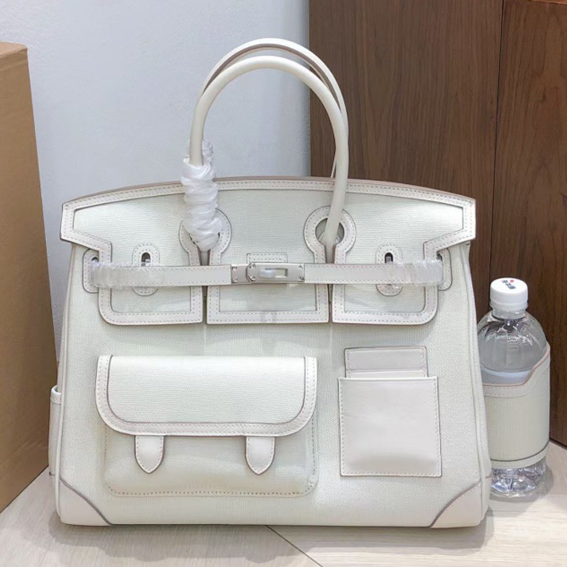 Inspired Limited Edition Berkin Cargo 35cm Canvas Swift Leather Handbags