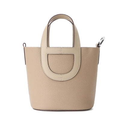 Top Grain Leather Pig Nose Mini Tote Bag Woman Bucket Bag