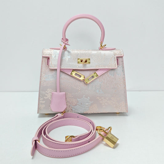 New Chinese Style Song Brocade Top-Handle Bag