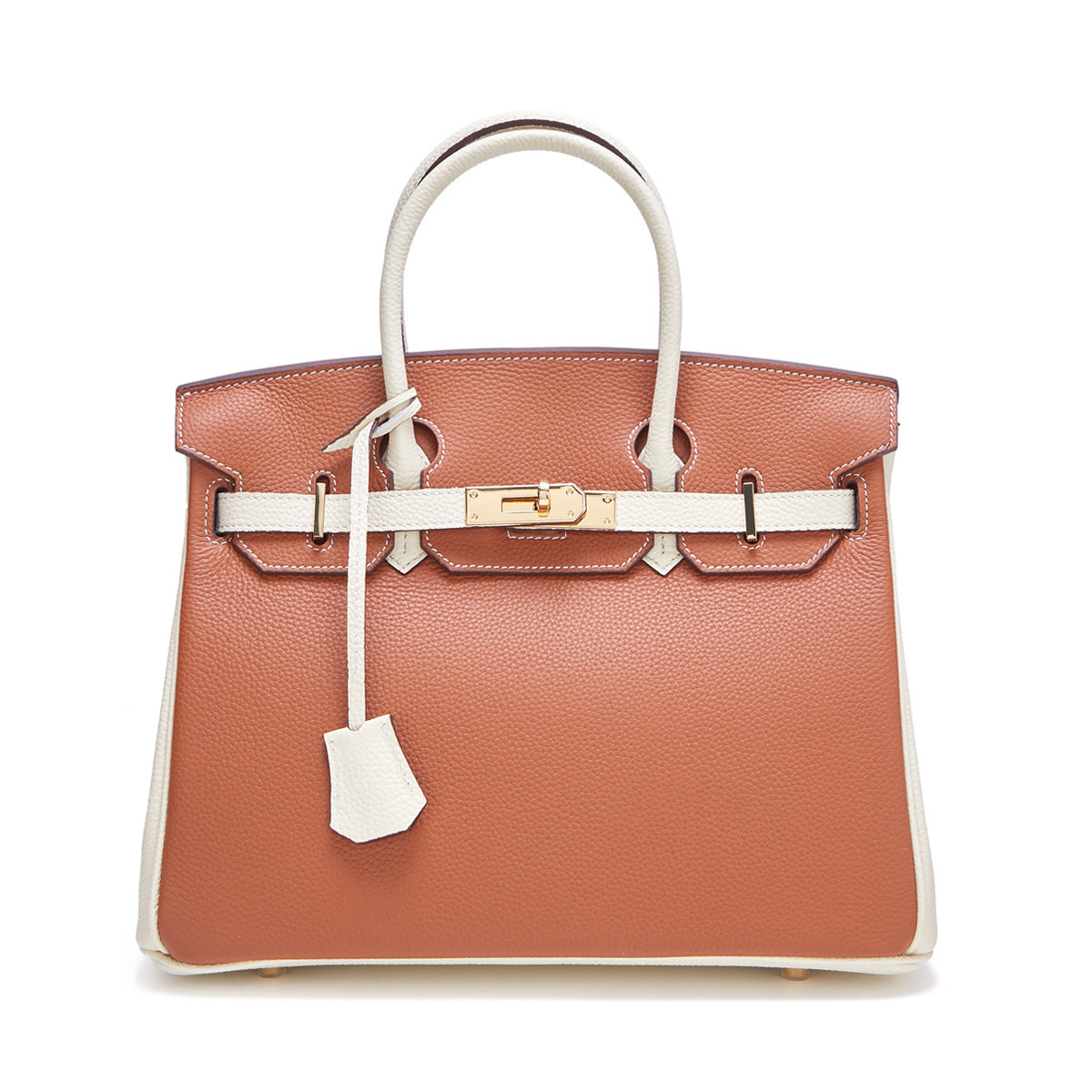 Bi Color Bag Togo Leather Multi Color Handbag Gold Hardware