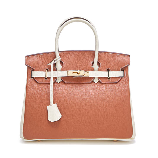 Bi Color Bag Togo Leather Multi Color Handbag Gold Hardware