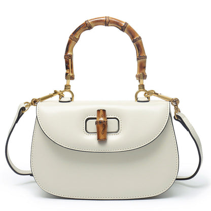 Genuine Leather Inspired Retro Bamboo Top Handle Mini Bag
