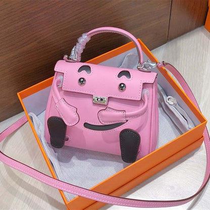 Genuine Leather Smile Inspired Kelli Doll Bag Mini Handbag