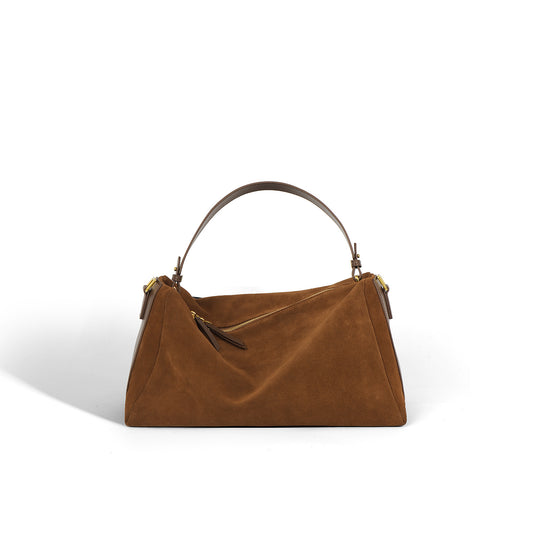 Suede Leather Women Large Capacity Weekender Bag