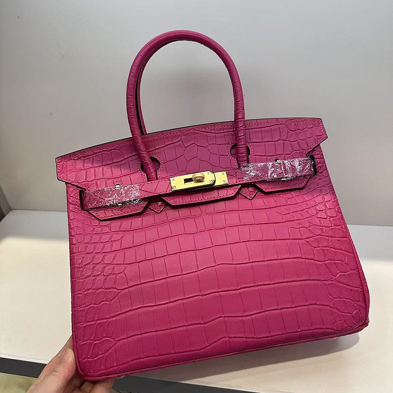 Inspired Berkin Bag Crocodile Pattern Leather Evercolor Handbags for Woman