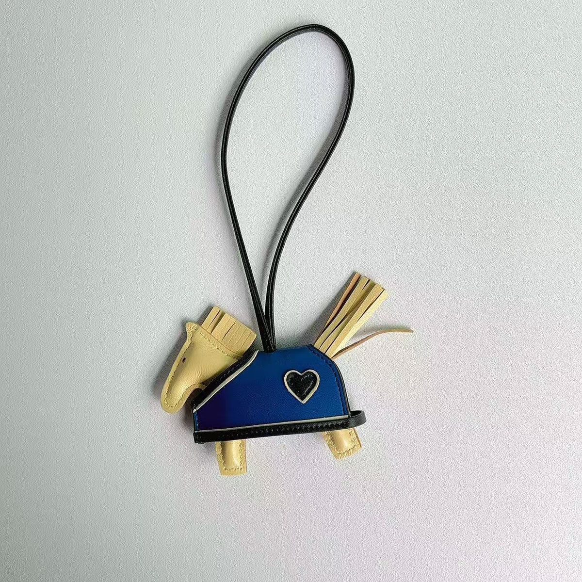 Horse Bag Charm Sheep Leather Keychain