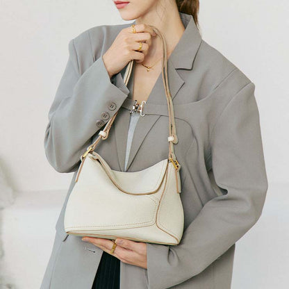 Genuine Leather Geometric Crossbody Bag for Woman
