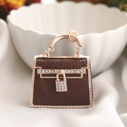 Inspired Mini Kelli Bag Charm Rhinestone Keychain