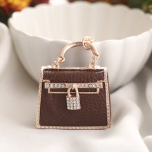 Load image into Gallery viewer, Inspired Mini Kelly Bag Charm Rhinestone Keychain
