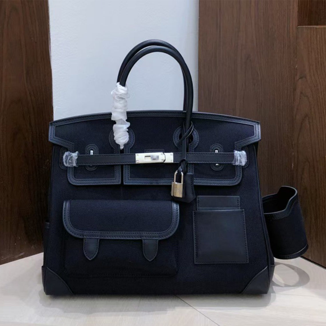 Inspired Limited Edition Berkin Cargo 35cm Canvas Swift Leather Handbags