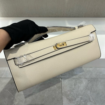 Cut Clutch Bag Epsom Leather Golden Hardware