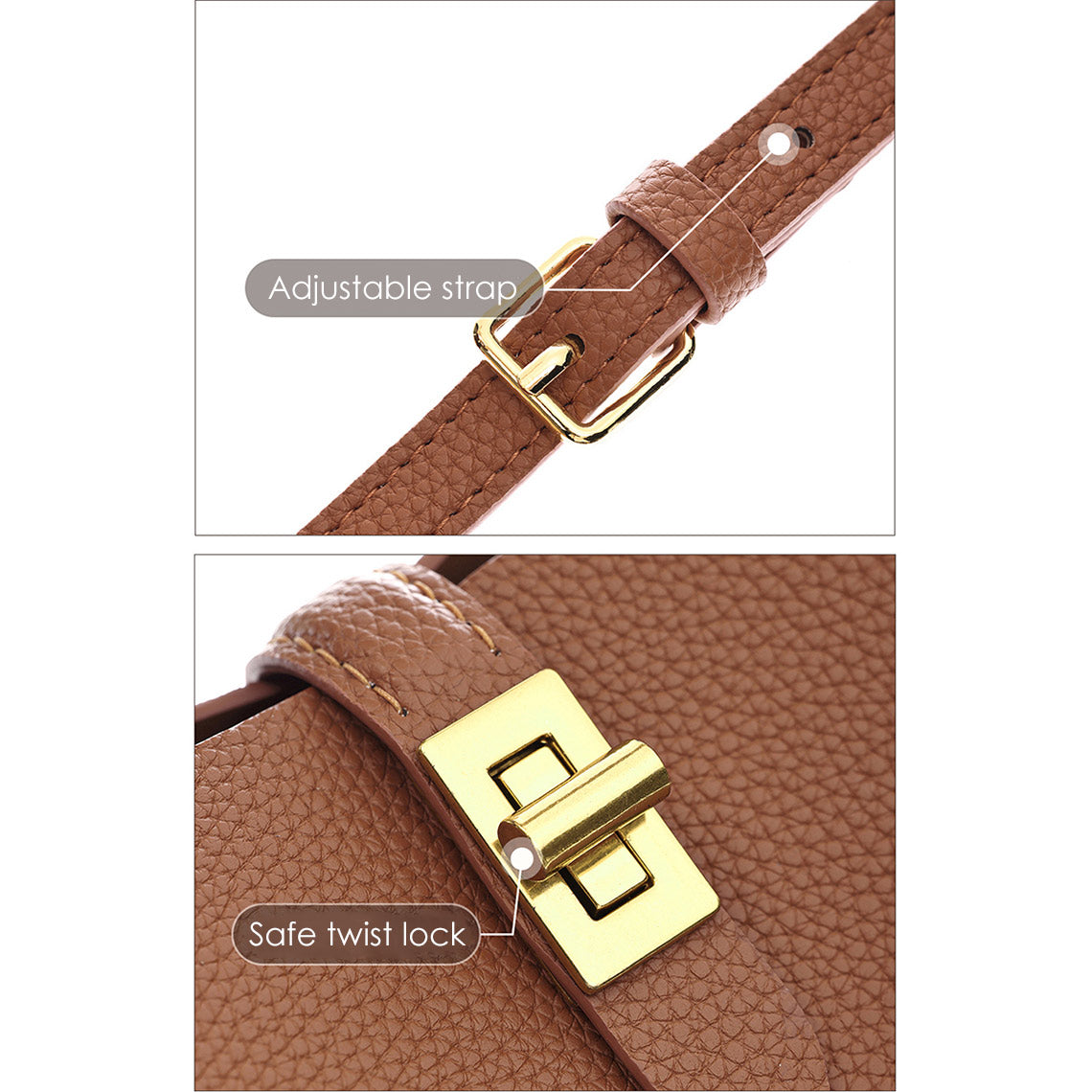 HANDSEWGIFT Leather Simple Bucket Crossbody Bag DIY Kit