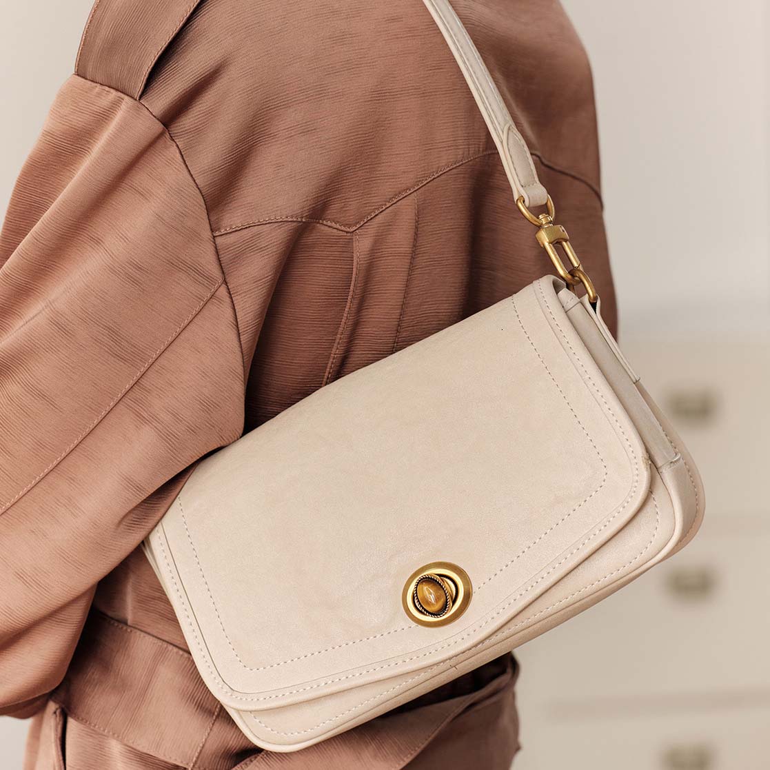 French Underarm Leather Bag Premium Square Handbag