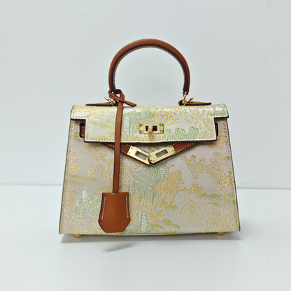 New Chinese Style Song Brocade Top-Handle Bag