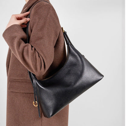 Minimalist Genuine Leather Backpack - Chic Laptop Commuter Bag