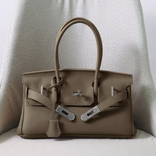 Load image into Gallery viewer, Genuine Leather Inspired Birkin 30 Bag Top Handle Bag Silver Hardware
