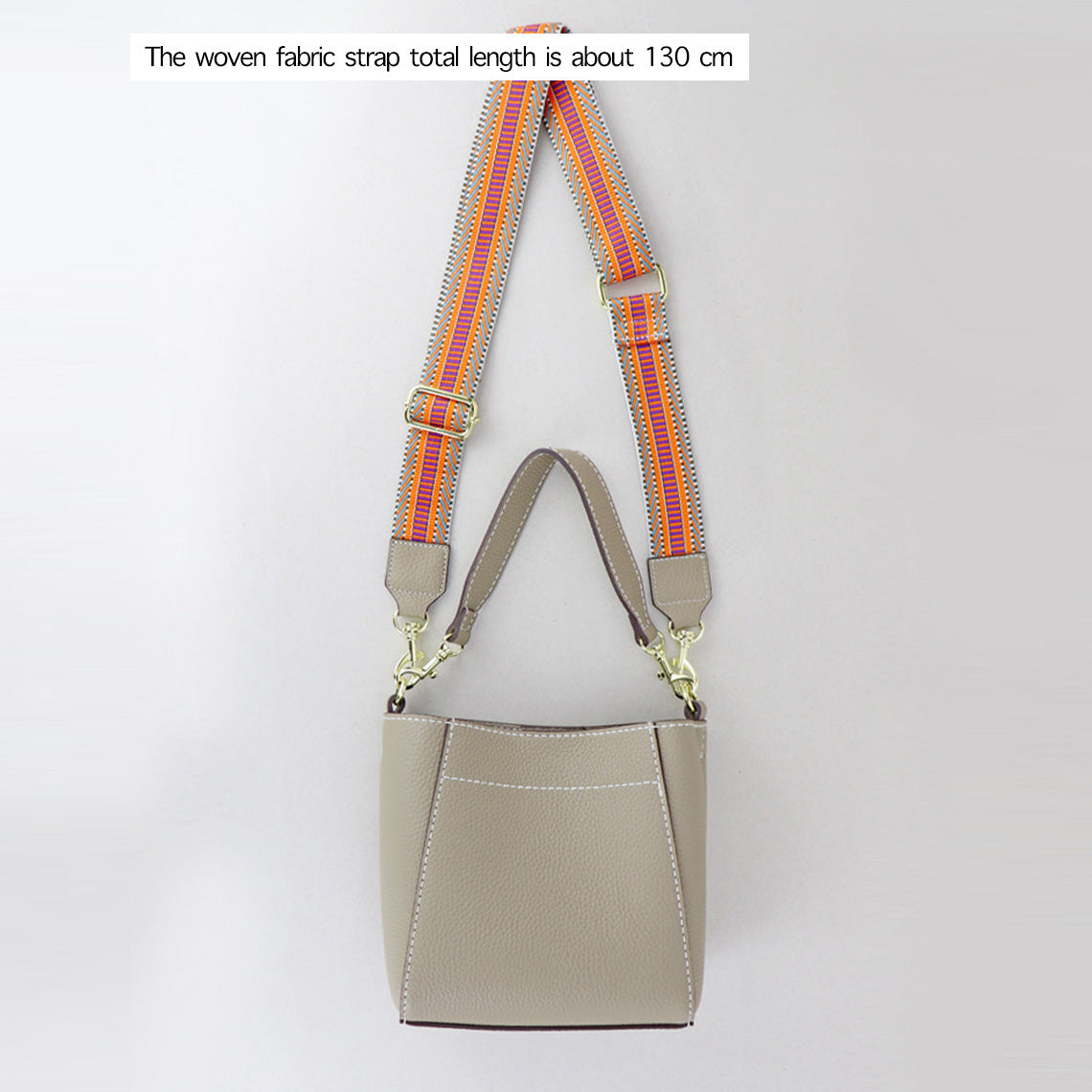 HANDSEWGIFT Women Bucket Bag Top Grain Leather DIY Kit
