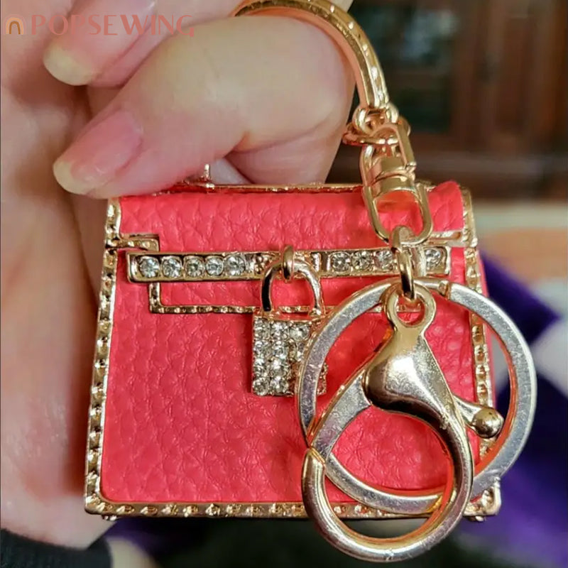 Inspired Mini Kelli Bag Charm Rhinestone Keychain