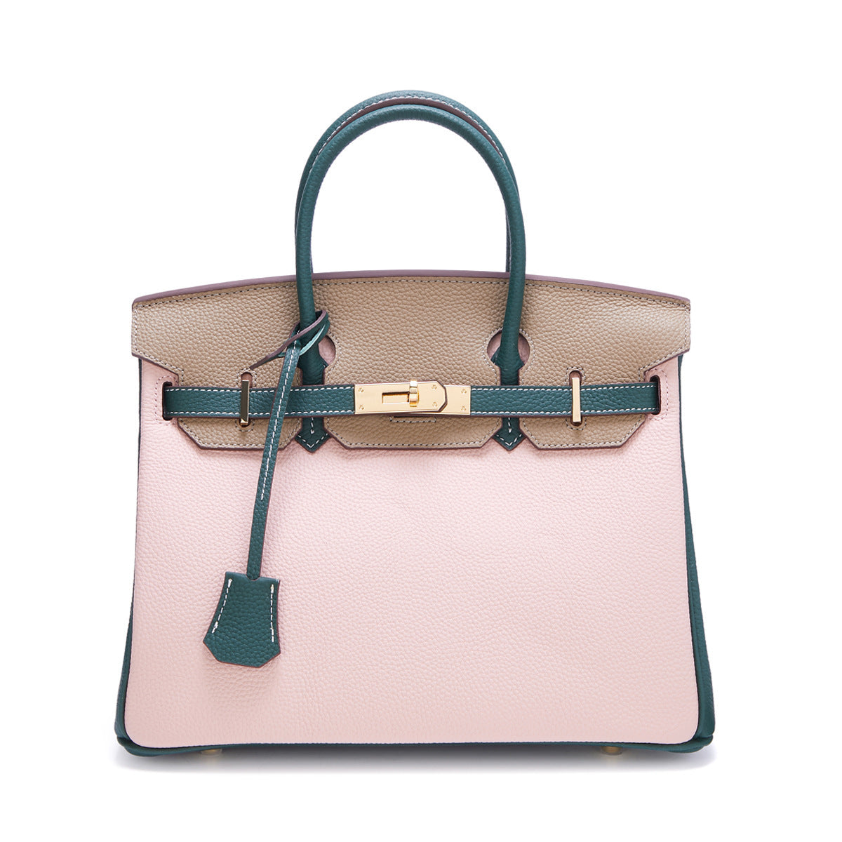 Bi Color Bag Togo Leather Multi Color Handbag Gold Hardware