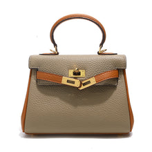 Load image into Gallery viewer, Inspired Mini Kelli Bag 20cm Bi Color Leather Purse Bag
