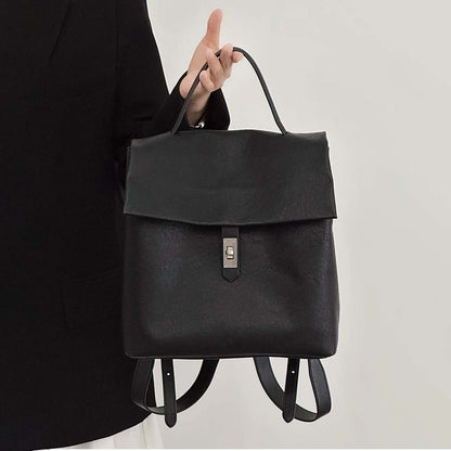 Vegetable-Tanned Cowhide Vintage Flap Backpack