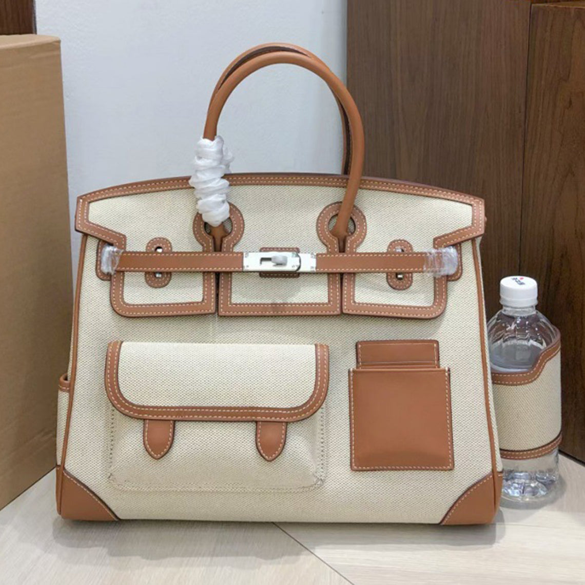 Inspired Limited Edition Berkin Cargo 35cm Canvas Swift Leather Handbags