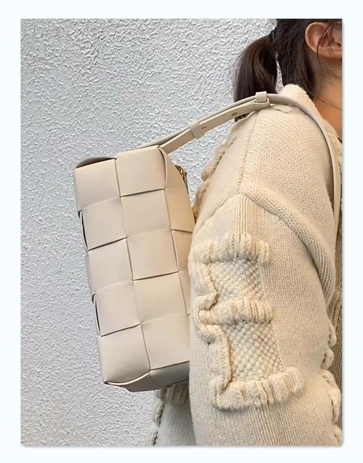 Leather Woven Bag Women Hobo Bag