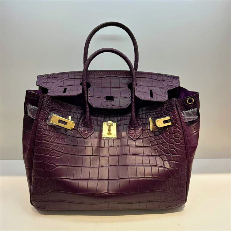 Inspired Berkin Bag Crocodile Pattern Leather Evercolor Handbags for Woman