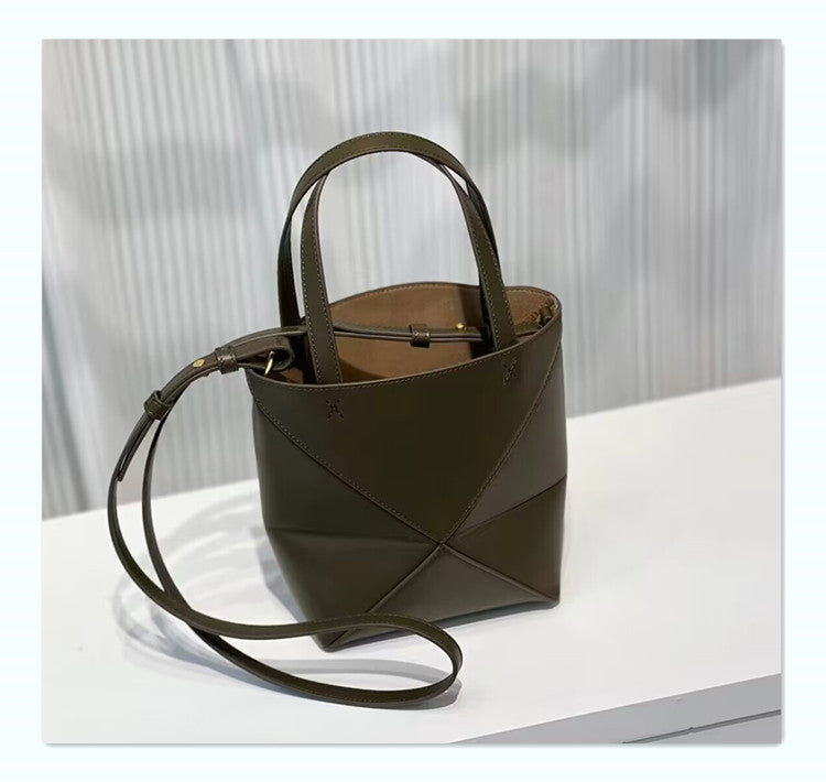 Top Grain Leather Inspired Puzzle Fold Tote Bag