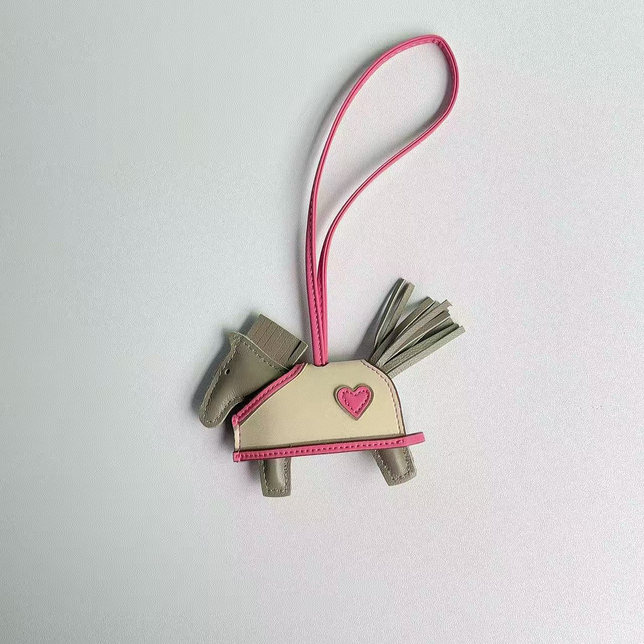 Horse Bag Charm Sheep Leather Keychain