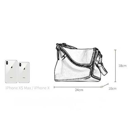 Genuine Leather Geometric Crossbody Bag for Woman