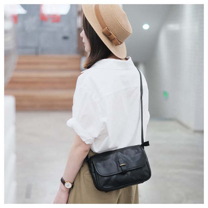 Vegetable Tanned Leather Messenger Bag Small Square Purse