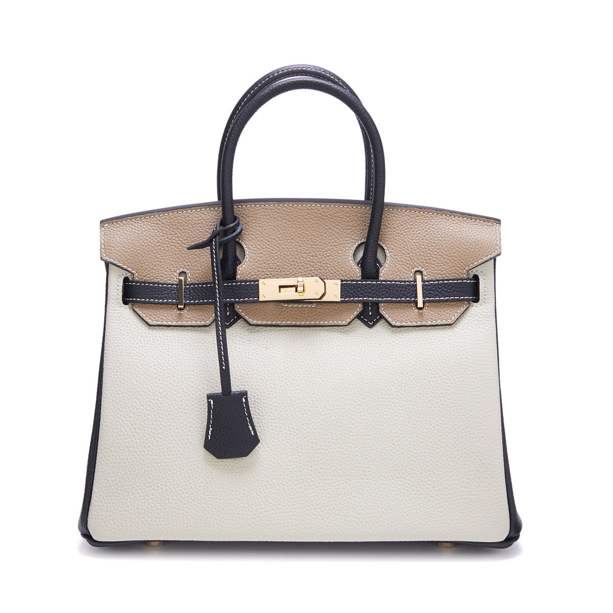 Bi Color Bag Togo Leather Multi Color Handbag Gold Hardware