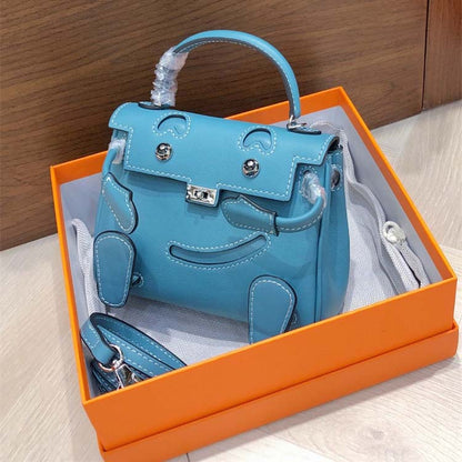 Genuine Leather Smile Inspired Kelli Doll Bag Mini Handbag
