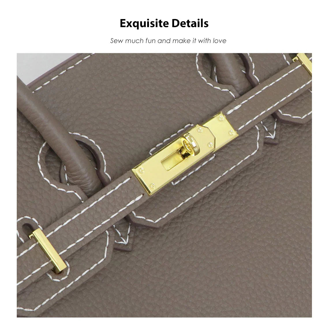 HANDSEWGIFT Top Grain Leather Sellier Platinum Bag DIY Kit