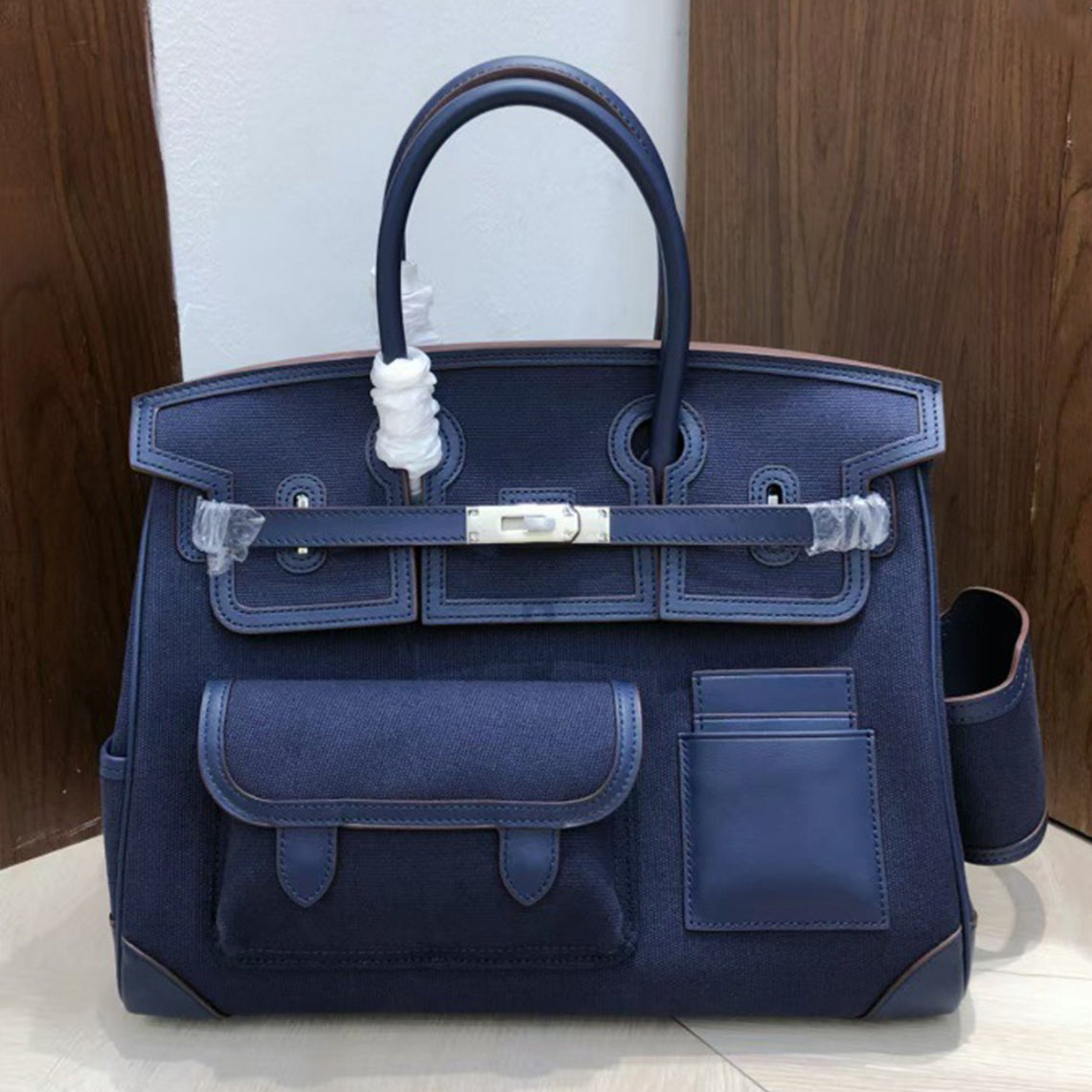 Inspired Limited Edition Berkin Cargo 35cm Canvas Swift Leather Handbags