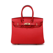 Load image into Gallery viewer, Top Grain Leather Inspired Birkin Handbag Golden Hardware
