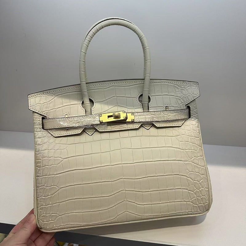 Inspired Berkin Bag Crocodile Pattern Leather Evercolor Handbags for Woman