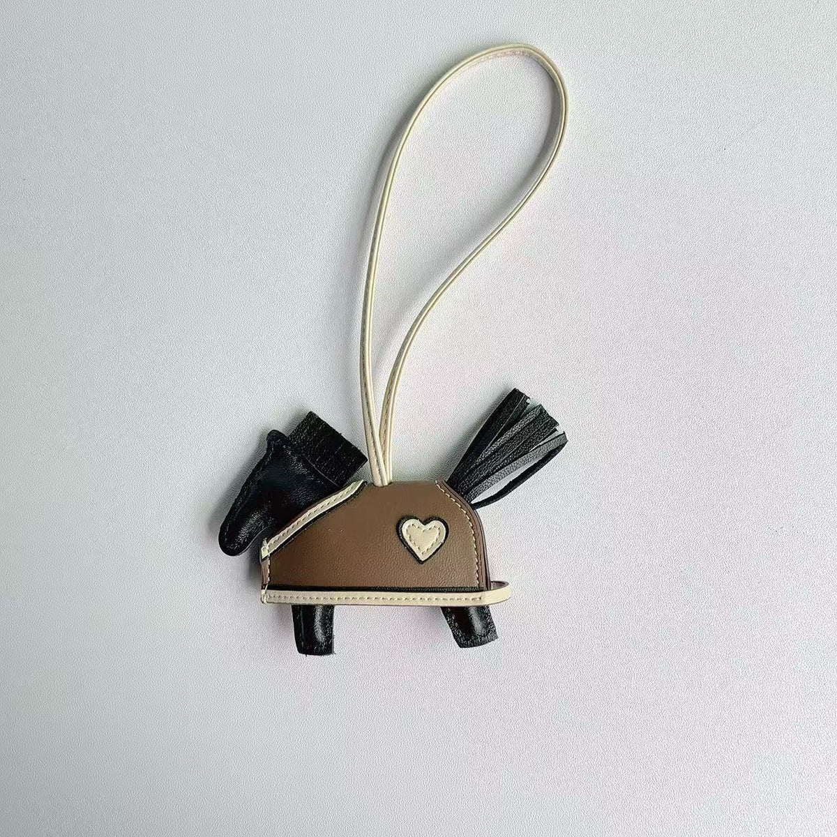 Horse Bag Charm Sheep Leather Keychain