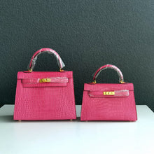 Load image into Gallery viewer, Crocodile Pattern Inspired Kelly Bag New Colors Handbags for Woman
