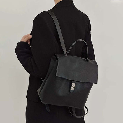 Vegetable-Tanned Cowhide Vintage Flap Backpack
