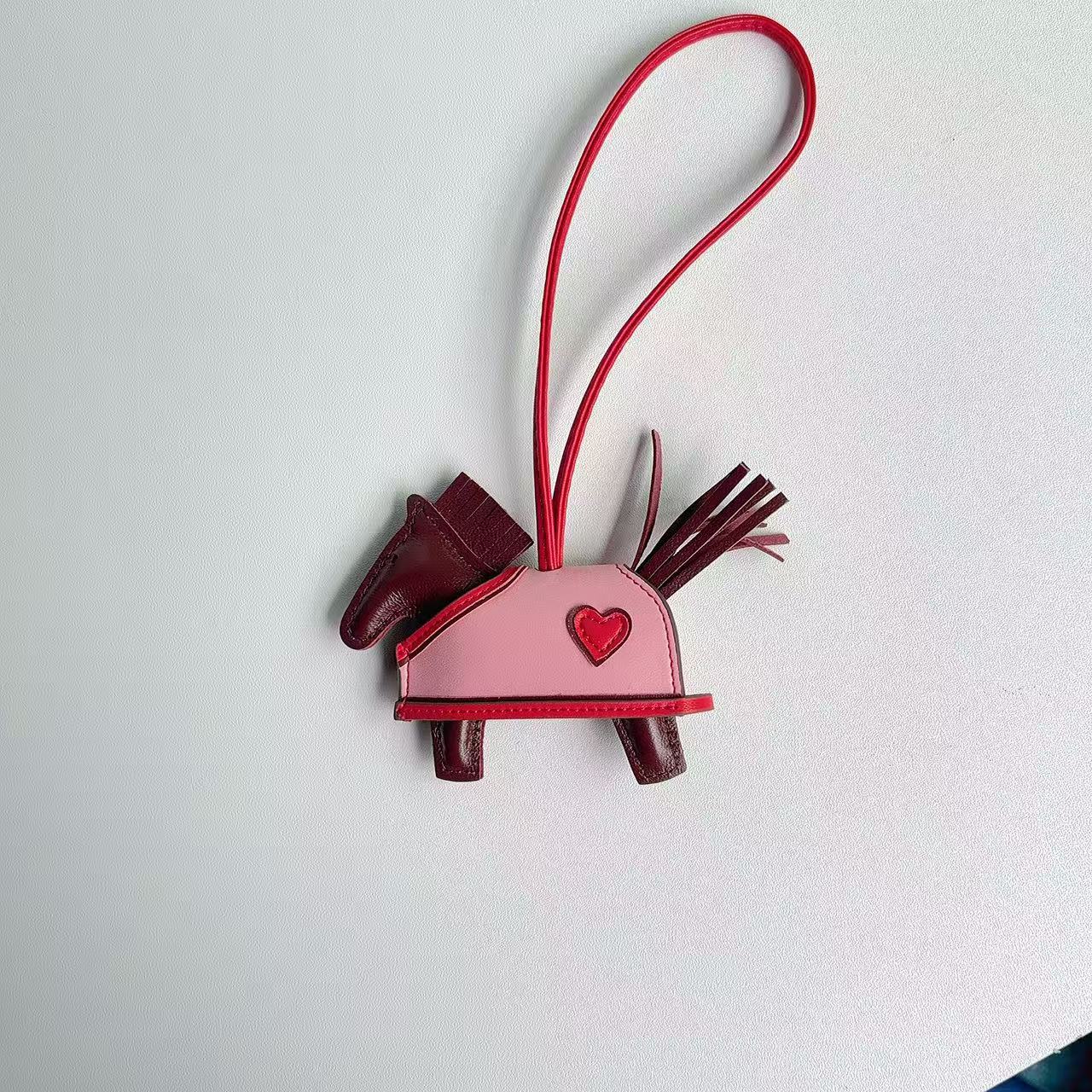 Horse Bag Charm Sheep Leather Keychain