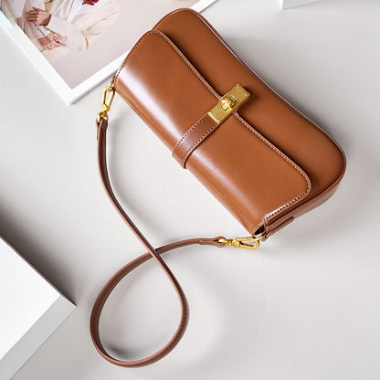Structured Minimalist Baguette Bag | Come With 2 Straps