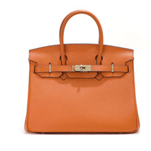 Load image into Gallery viewer, Top Grain Leather Inspired Birkin Handbag Golden Hardware
