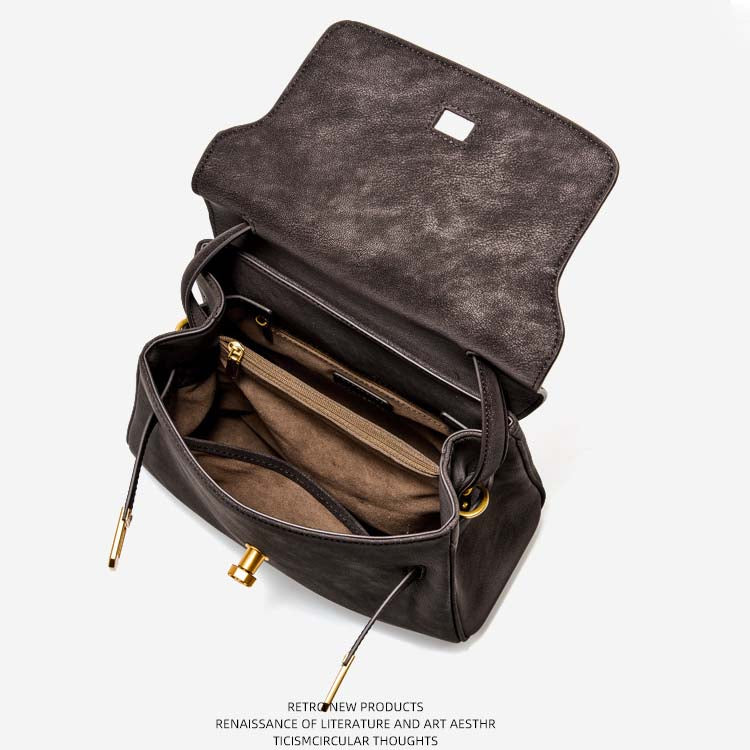 Classic Leather Handbag | Woman Crossbody Satchel