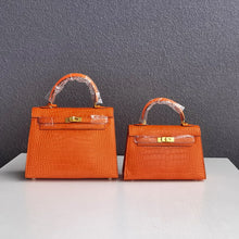 Load image into Gallery viewer, Crocodile Pattern Inspired Kelly Bag New Colors Handbags for Woman
