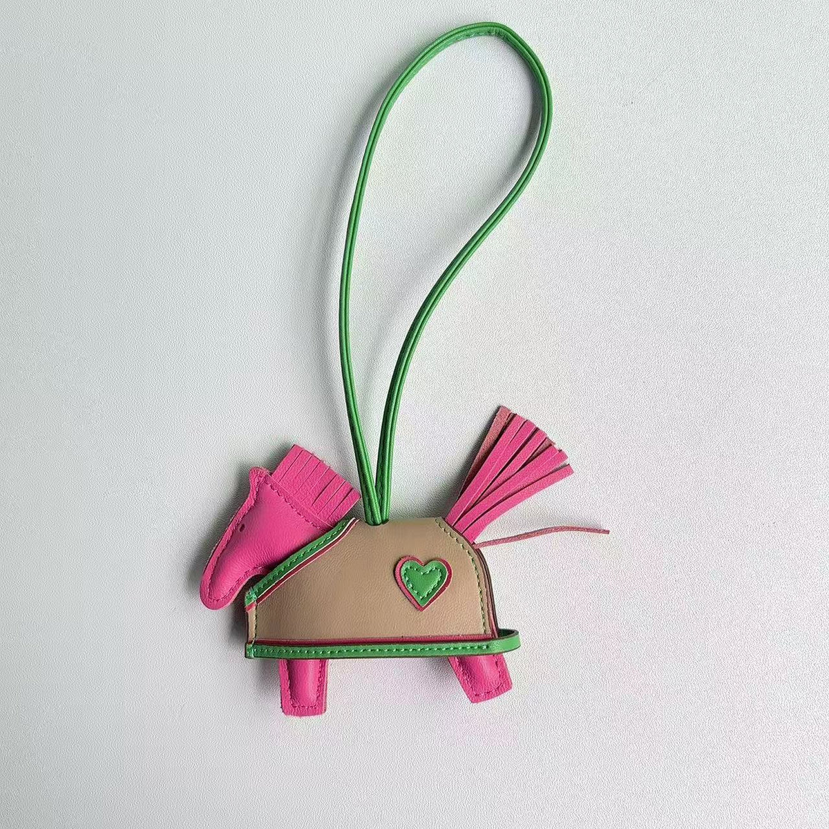 Horse Bag Charm Sheep Leather Keychain