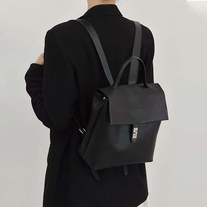 Vegetable-Tanned Cowhide Vintage Flap Backpack