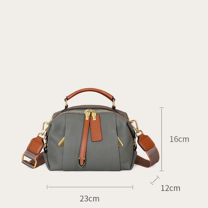 Togo Leather Boston Bag | Cowhide Crossbody Satchel