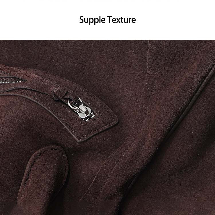 Large Capacity Suede Smile Handbag in Retro Street Style
